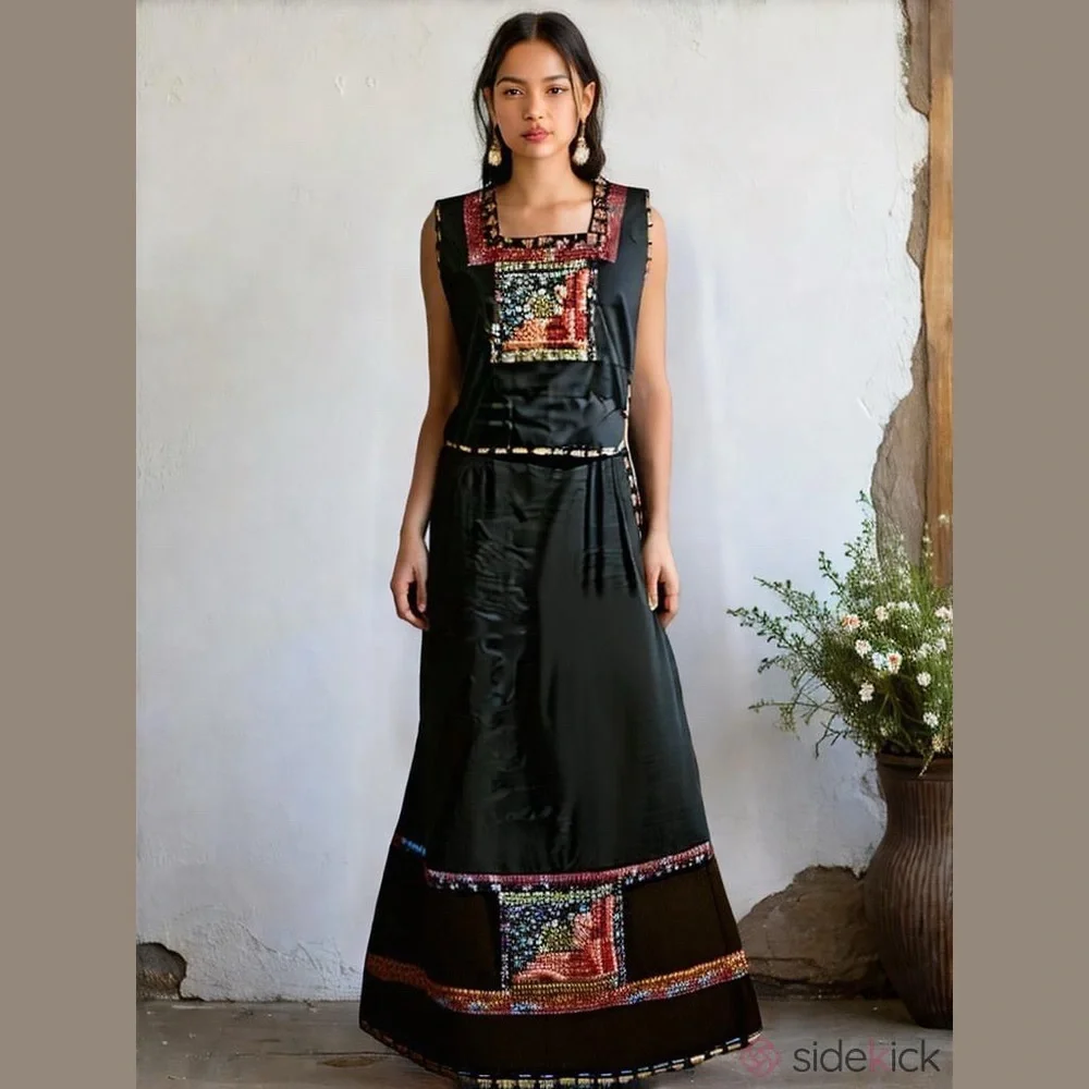 60s -70s MOUNTAIN ARTISANS COTTAGECORE PATCHWORK TOP & MAXI SKIRT MCM VTG EUC S - Picture 1 of 16
